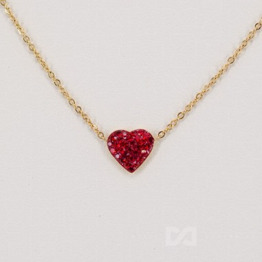 Narukvica sa cirkonskim srcem, zlatna...