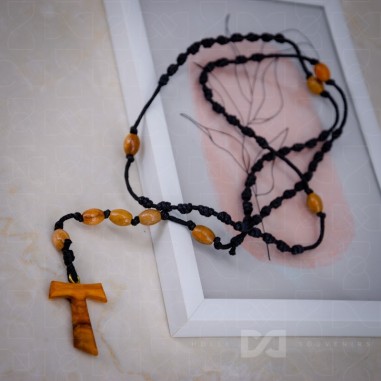 Krunica pletena - tau drveni križ -...