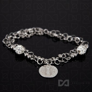 Narukvica čelik - Benedikt, srebrna -...