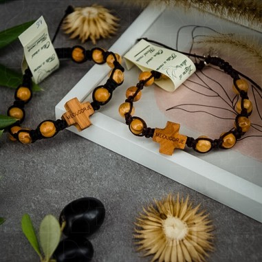 Narukvica maslina na špagi - križ -...