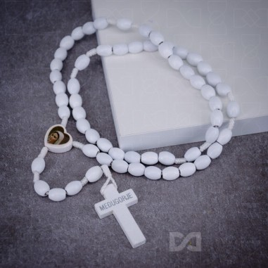 Krunica drvena srce Gospa na špagi -...