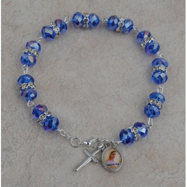 Narukvica staklena - Gospa/križić -...