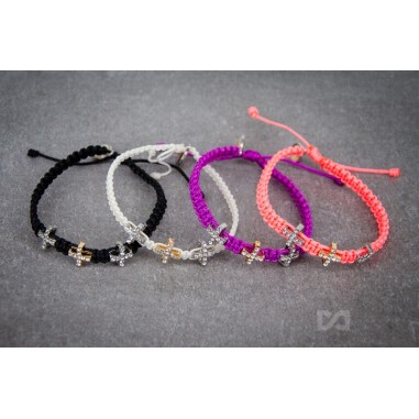 Narukvica na špagi - cirkon križići -...