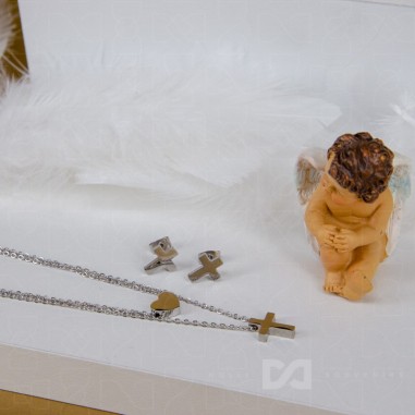 Set - naušnice + lančić Srce/križić -...