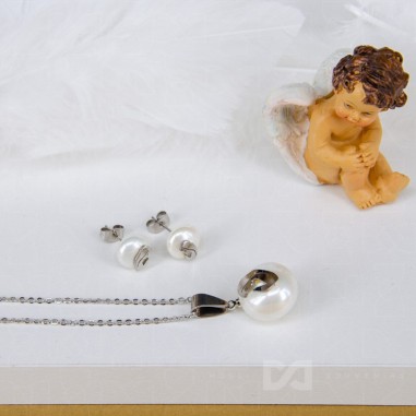 Set - naušnice + lančić biser Gospa i...