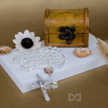 Krunica staklena - Gospa/ križ Benedikt