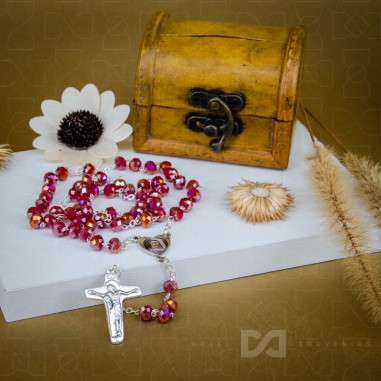 Krunica staklena - srce Gospa/križ...